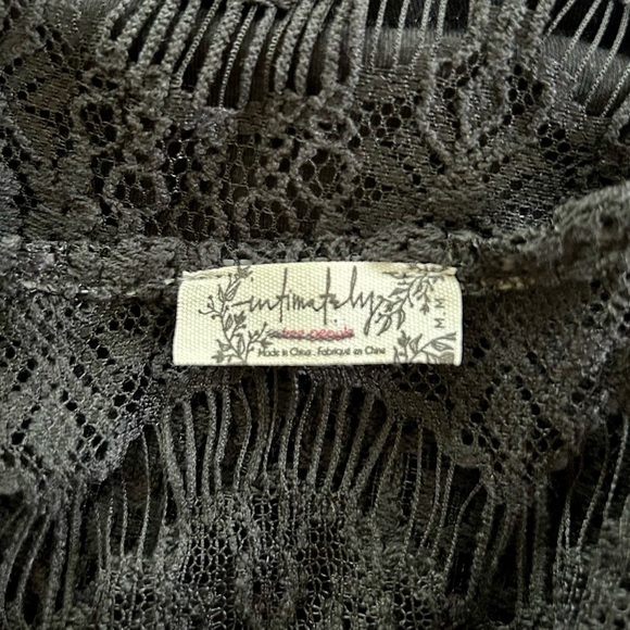 Free People Intimately Peek-A-Boo Slip Dress Black Lace Illusion Size Medium - Picture 14 of 16